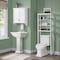 Alaterre Furniture Dover Over Toilet Organizer with Open Shelving, Wall Mounted Cabinet with 2 Doors and Towel Rod ANDO723WH - alternate 3